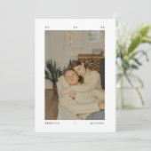 Save The Date Mariage photo moderne minimaliste blanc (Debout devant)