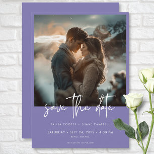 Save The Date Mariage photo moderne minimaliste Dusty Lavender P