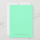 Save The Date Mariage photo moderne Neon Mint Green Big Script (Dos)