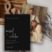 Save The Date Mariage photo moderne noir et blanc