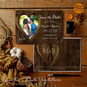 Save The Date Mariage photo moderne Rustic Tree