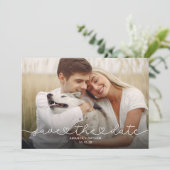 Save The Date Mariage Photo Moderne Simple (Debout devant)