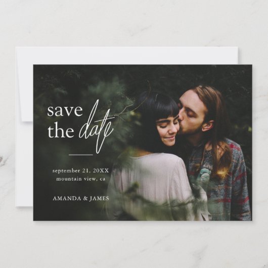 Save The Date Mariage photo moderne simple (Devant)
