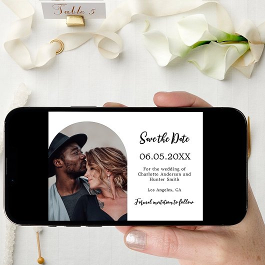 Save The Date Mariage photo moderne simple