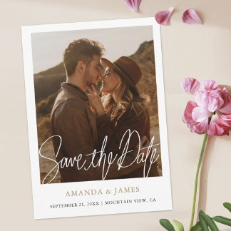 Save The Date Mariage photo moderne Simple Chic Gold