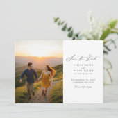Save The Date Mariage photo moderne simple Code QR (Debout devant)