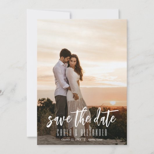 Save The Date Mariage photo moderne simple et élégant (Devant)