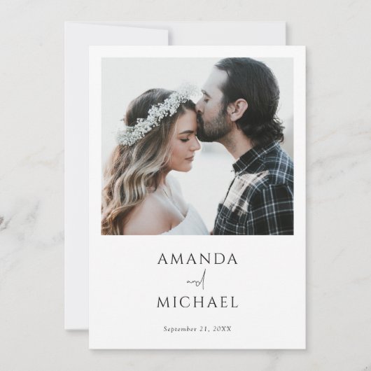 Save The Date Mariage photo moderne simple et élégant (Devant)