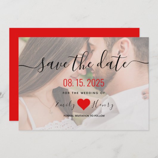 Save The Date Mariage photo moderne simple et élégant (Devant / Derrière)