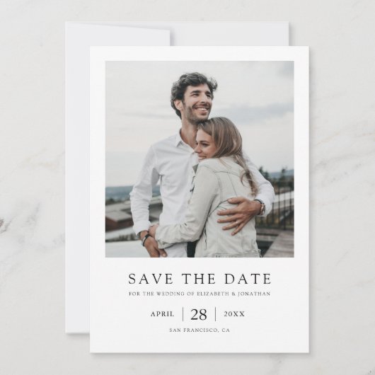 Save The Date Mariage photo moderne simple et élégant Enregistre (Devant)