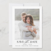 Save The Date Mariage photo moderne simple noir et blanc (Devant)