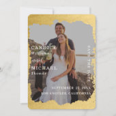 Save The Date Mariage photo moderne tendance Gold Frame (Devant)