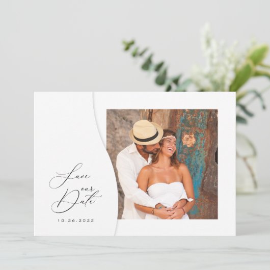 Save The Date Mariage photo moderne unique (Debout devant)