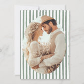 Save The Date Mariage photo moderne vert et blanc (Dos)