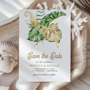 Save The Date Mariage photo Monstera Tropical Palm