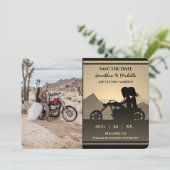 Save The Date Mariage photo Motorcycle Couple Mountain (Debout devant)