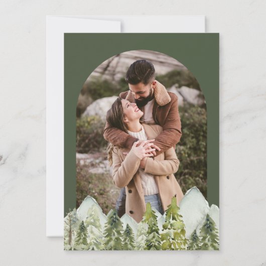Save The Date Mariage photo Mountain Forest Deer (Dos)