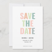 Save The Date Mariage Photo Multi Couleurs Pastel Minimal Modern (Devant)