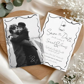 Save The Date Mariage photo noir et blanc