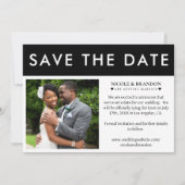 Save The Date Mariage photo noir et blanc (Devant)