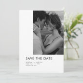 Save The Date Mariage Photo Noir et Blanc Typographie Moderne (Debout devant)