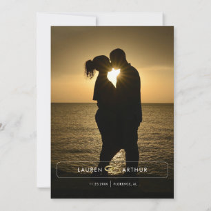 Save The Date Mariage photo noir moderne chic minimaliste