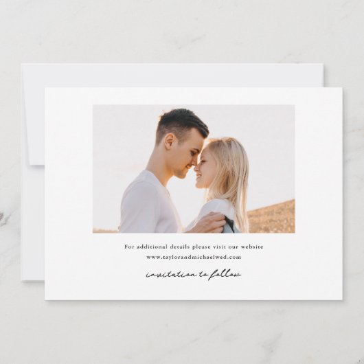Save The Date Mariage photo Noms de script simples (Dos)