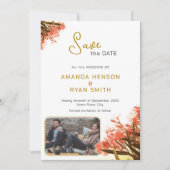 Save The Date Mariage photo Orange Oleander Flowers (Devant)