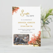 Save The Date Mariage photo Orange Oleander Flowers (Debout devant)