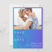 Save The Date Mariage photo Palm Tree Beach (Devant)