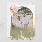 Save The Date Mariage photo Pampas Floral Boho Rose Cactus (Dos)