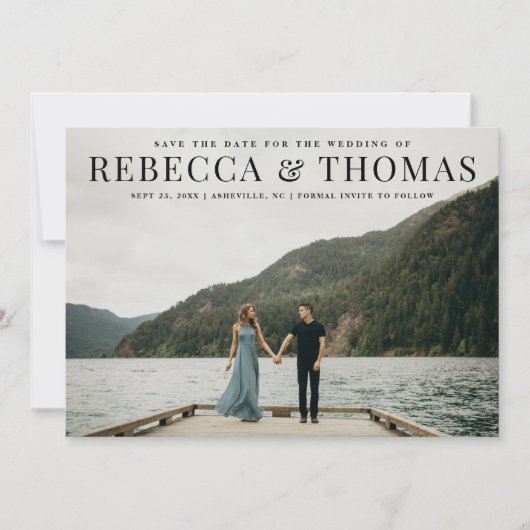 Save The Date Mariage photo paysage moderne enregistrer la date (Devant)