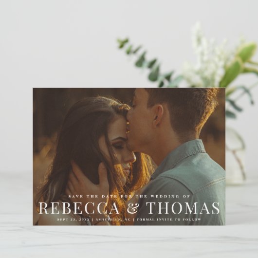 Save The Date Mariage photo paysage moderne enregistrer la date (Debout devant)