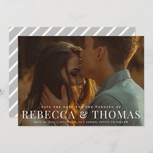 Save The Date Mariage photo paysage moderne enregistrer la date (Devant / Derrière)