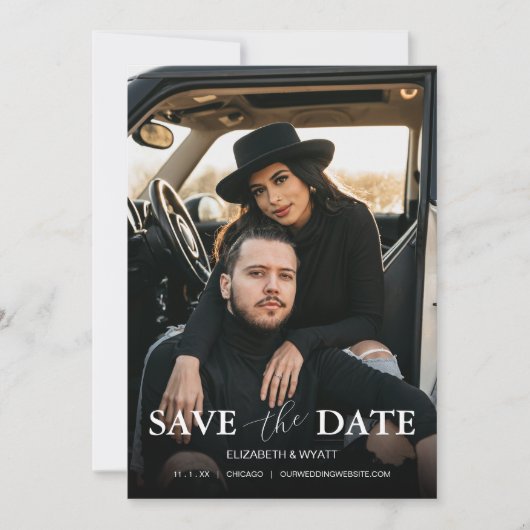 Save The Date Mariage photo Peach moderne (Devant)