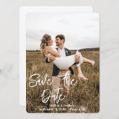 Save The Date Mariage photo personnalisé de script personnalisé  (Devant / Derrière)