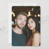 Save The Date Mariage photo personnalisé moderne vert forêt (Dos)