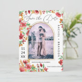 Save The Date Mariage photo Pink Yellow Arch (Debout devant)