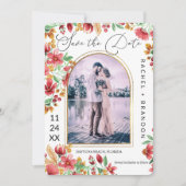 Save The Date Mariage photo Pink Yellow Arch (Devant)