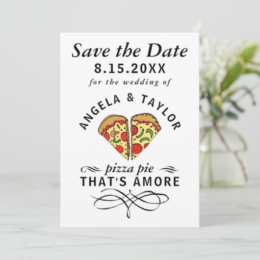 Save The Date Mariage photo Pizza Amore (Debout devant)