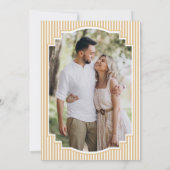 Save The Date Mariage Photo Rayé Beige Classique (Dos)