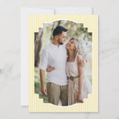 Save The Date Mariage Photo Rayé Jaune Classique (Dos)