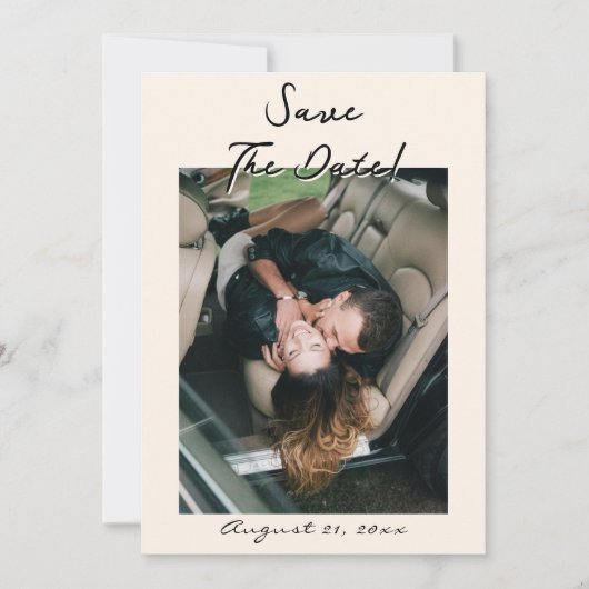 Save The Date Mariage photo rétro manuscrit tiré Quirky Bold (Devant)