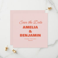 Mariage Photo Rétro Minimaliste Pastel Rose Orange