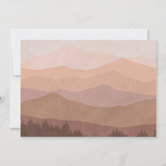 Save The Date Mariage photo Retro Mountains Dusty Rose (Dos)