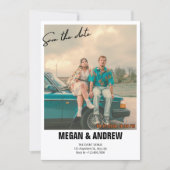 Save The Date mariage photo rétro vintage (Devant)