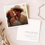Save The Date Mariage photo Romantic Desert Boho<br><div class="desc">Célébrez vos noces à venir avec notre romantique mariage de Boho du désert Enregistrer la carte Date. Doté de deux belles photos de couple au coucher du soleil,  il capture l'essence d'un mariage du désert rustique.</div>