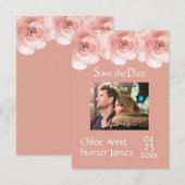Save The Date Mariage photo Rose (Devant / Derrière)