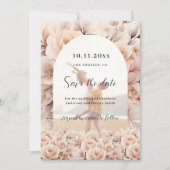 Save The Date Mariage photo rose de pêche à la crème (Devant)