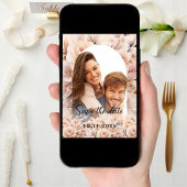 Save The Date Mariage photo rose de pêche à la crème